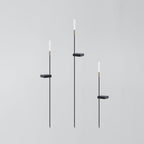 Ray Modern Metal Reed Solar Outdoor Black Post Light