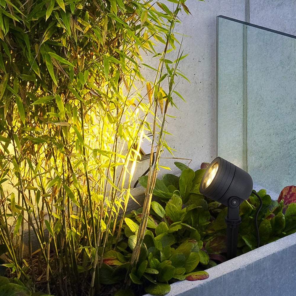 Ray Modern Round Glass/Metal Solar Outdoor Ground Lamp Spotlight
