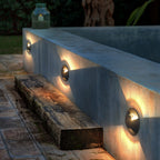 Ray Metal Cylindrical Outdoor Step/Deck Light, Black