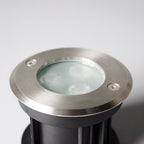 Ray Modern Metal Cylindrical Recessed Outdoor Step/Deck Light, Black