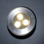 Ray Modern Metal Cylindrical Recessed Outdoor Step/Deck Light, Black