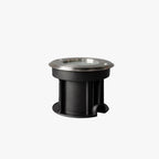 Ray Modern Metal Cylindrical Recessed Outdoor Step/Deck Light, Black