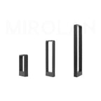 Ray Modern Metal Hollow Rectangle Outdoor Path Light, Black