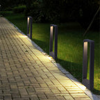 Ray Modern Metal Hollow Rectangle Outdoor Path Light, Black
