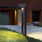 Ray Modern Metal Hollow Rectangle Outdoor Path Light, Black