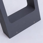 Ray Modern Metal Hollow Rectangle Outdoor Path Light, Black