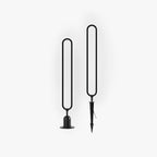 Ray Modern Metal Elliptical Ring Solar Outdoor Path Light, Black