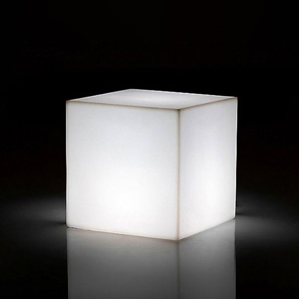 Ray Minimalist Square Outdoor Ground Lamp, White