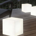 Ray Minimalist Square Outdoor Ground Lamp, White