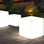 Ray Minimalist Square Outdoor Ground Lamp, White