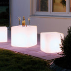 Ray Minimalist Square Outdoor Ground Lamp, White