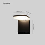 Ray Modern Minimalist Right-Angle Sensor Solar Waterproof Outdoor Wall Lamp, Black