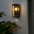 Ray Modern Rectangular Solar Waterproof Glass Outdoor Wall Lamp