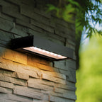 Ray Modern  rectangular Solar Waterproof Outdoor Wall Lamp, Black