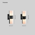 Ray Modern Cylindrical Metal/ Rotatable Outdoor Waterproof Wall Lamp, Black/White