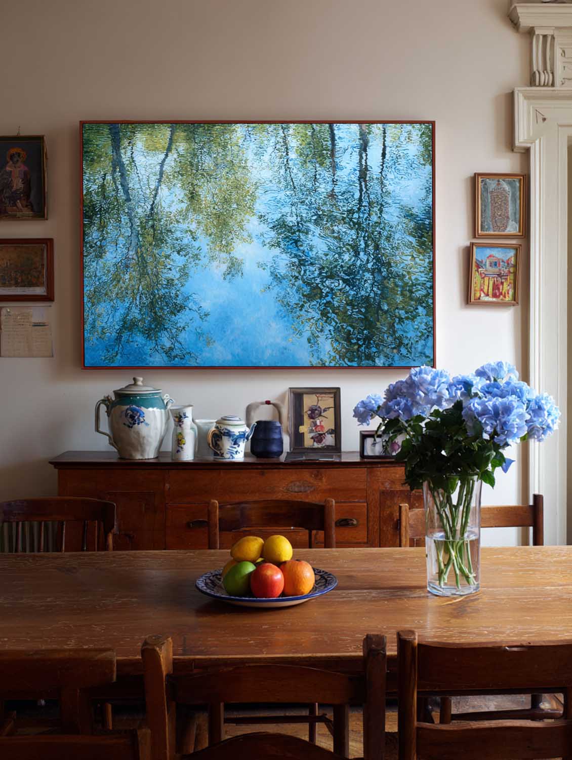 Impressionist Tree Reflection Oil Painting