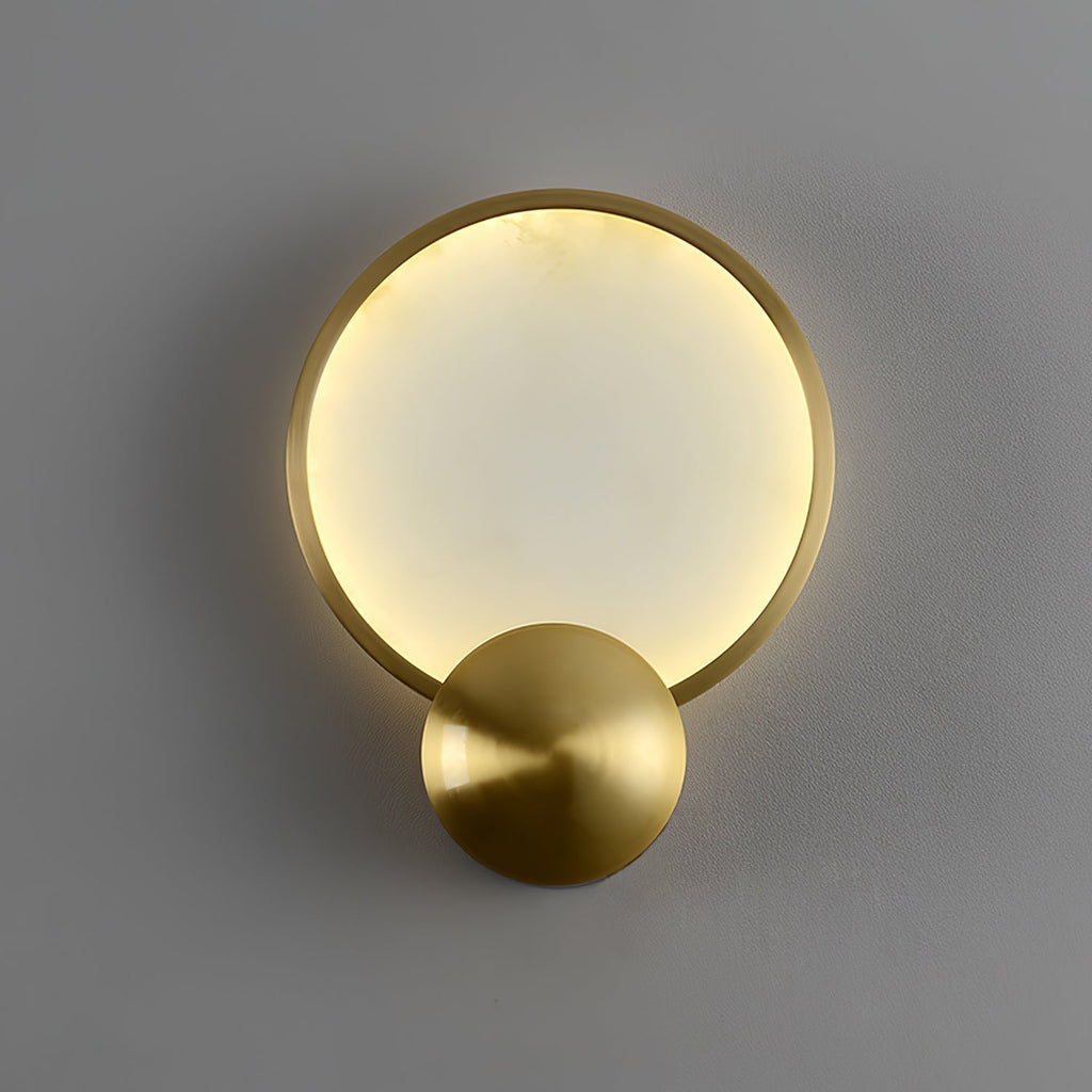 Sol Alabaster Brass Wall Light