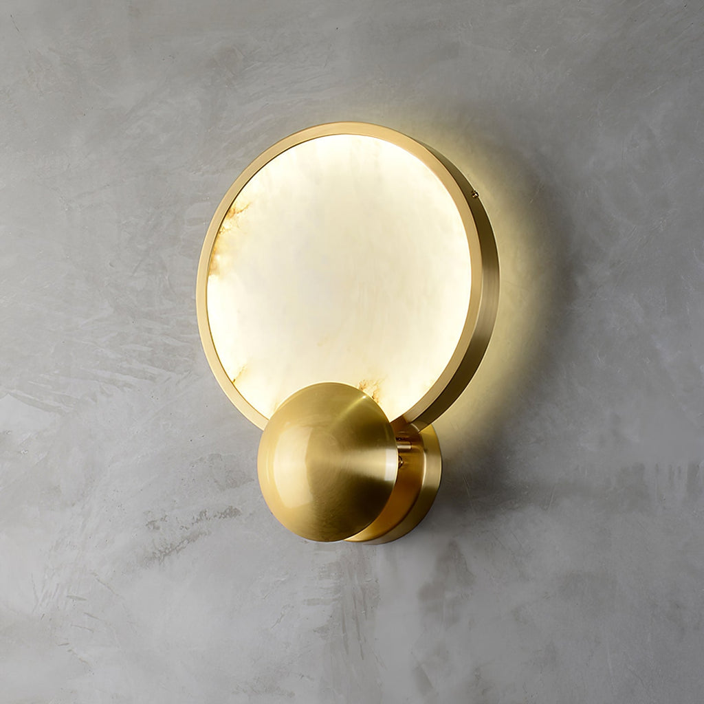 Sol Alabaster Brass Wall Light