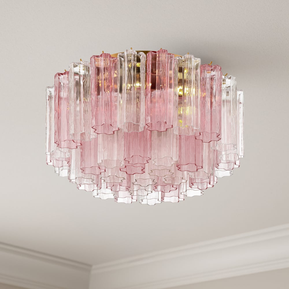 Aurora Ceiling Lamp Glass Tube Layered Amber