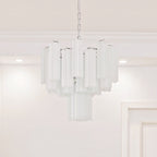 Aurora Chandelier White Layered Tube