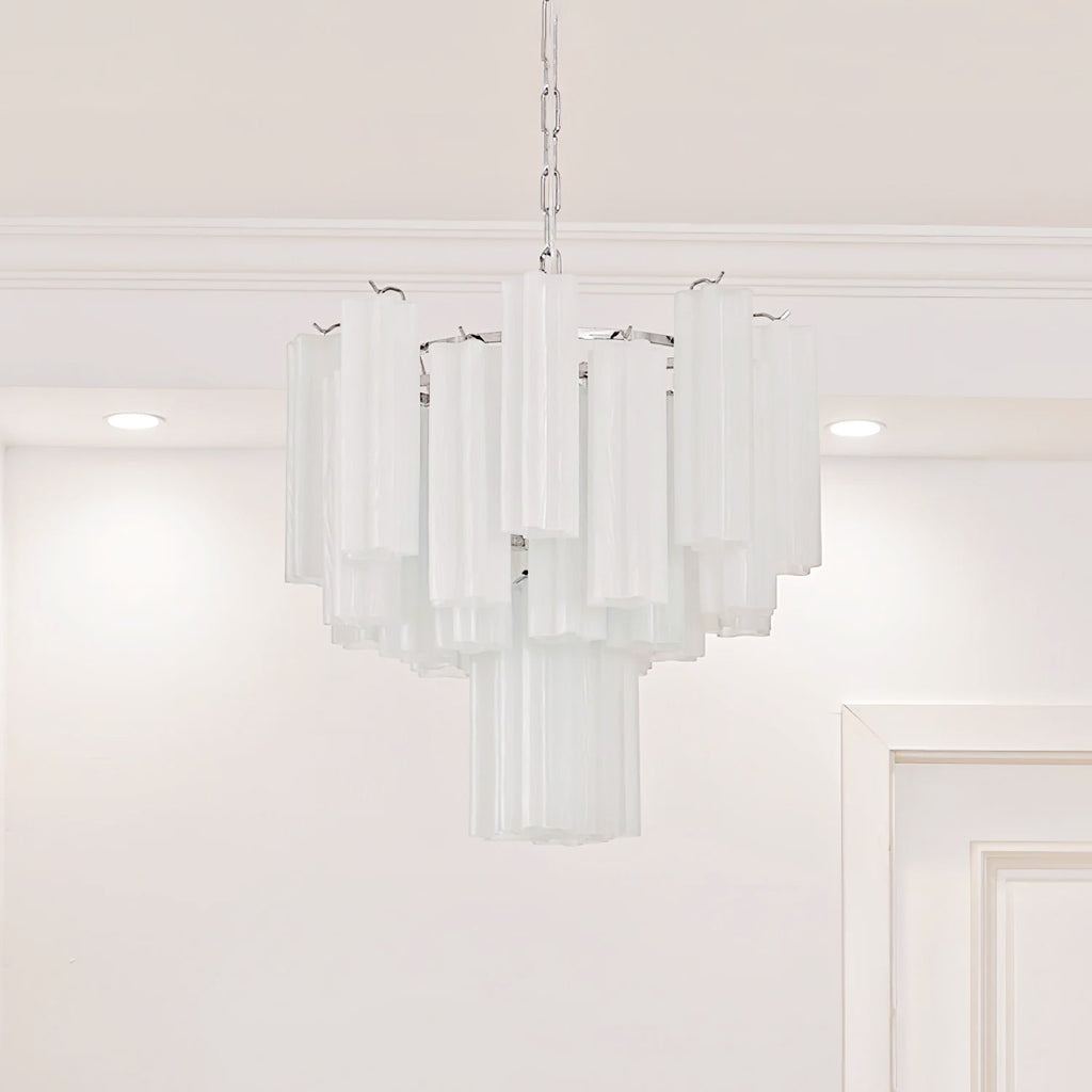 Aurora Chandelier White Layered Tube