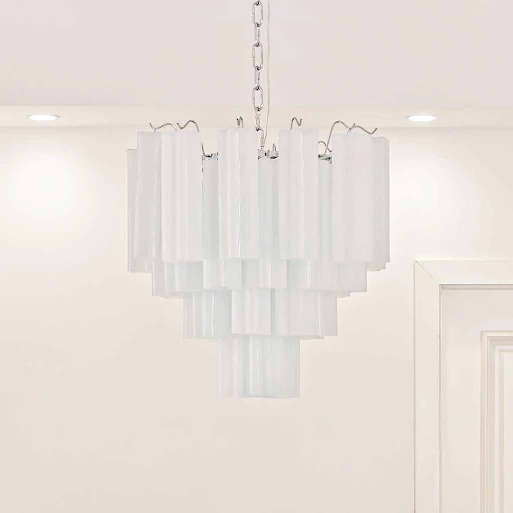 Aurora Chandelier White Layered Tube