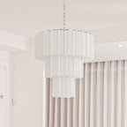 Aurora Chandelier White Layered Tube