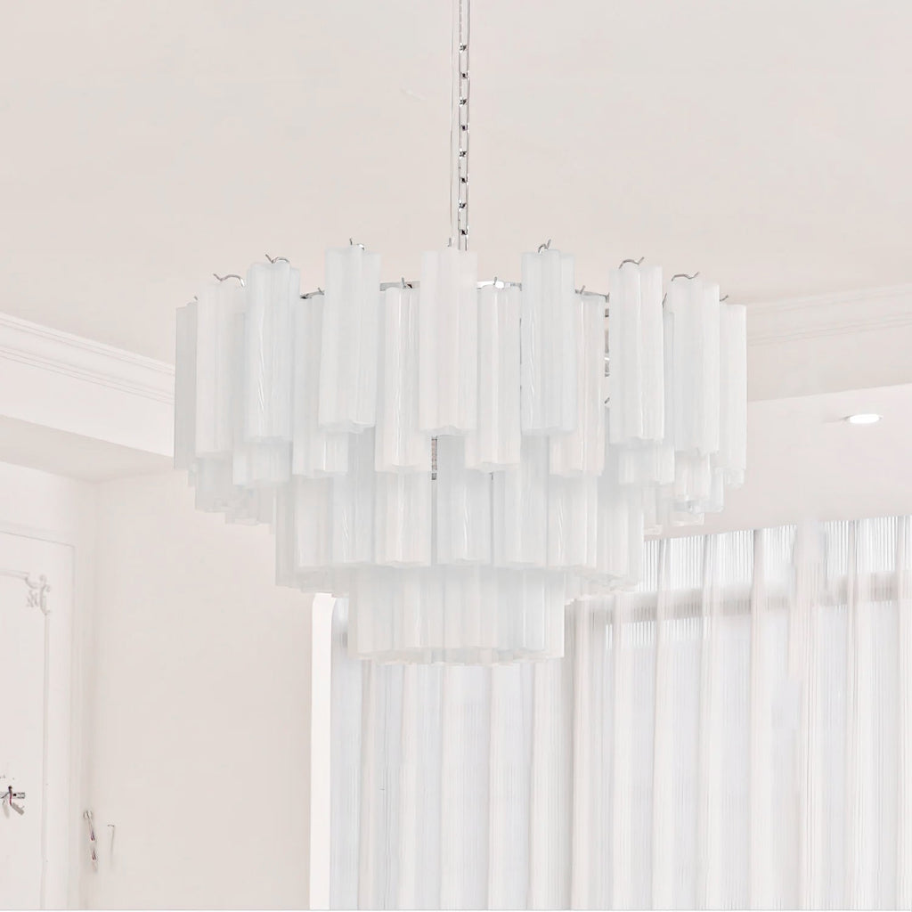 Aurora Chandelier White Layered Tube