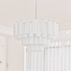Aurora Chandelier White Layered Tube