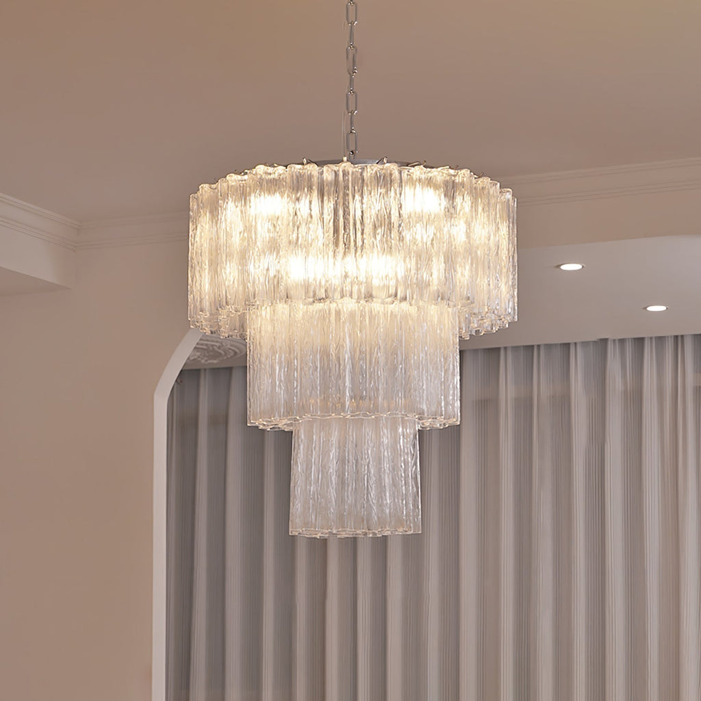 Aurora Chandelier White Layered Tube