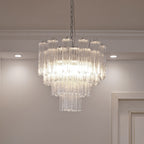 Aurora Chandelier White Layered Tube