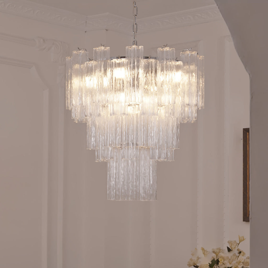 Aurora Chandelier White Layered Tube
