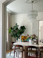 Aurora Chandelier White Layered Tube