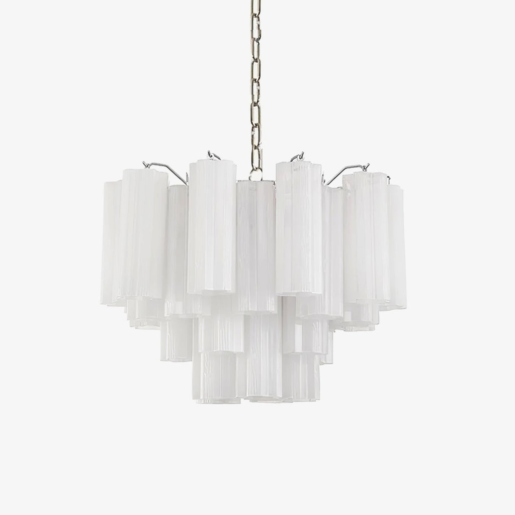 Aurora Chandelier White Layered Tube