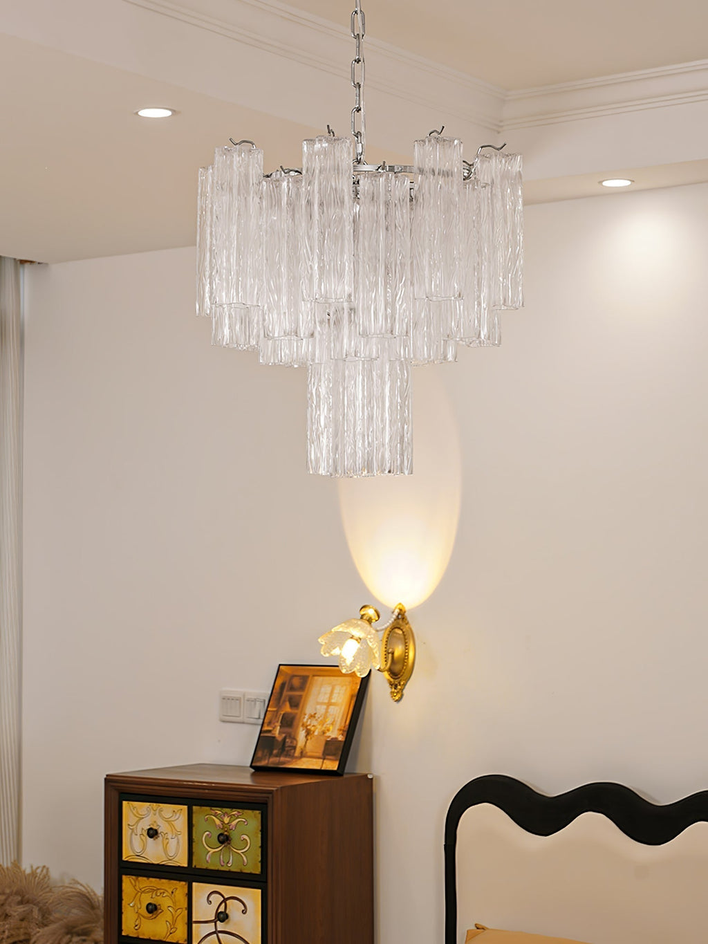 Aurora Chandelier White Layered Tube