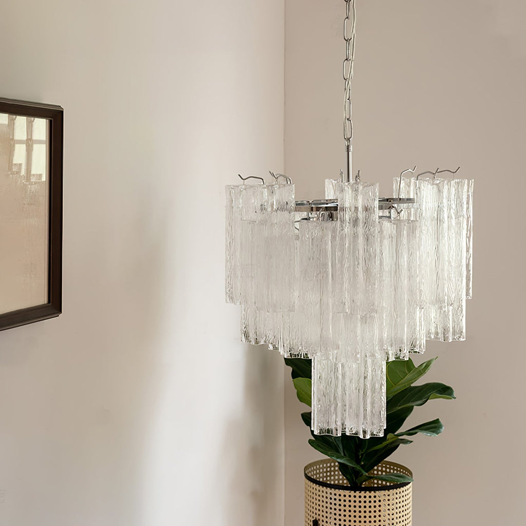 Aurora Chandelier White Layered Tube
