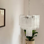 Aurora Chandelier White Layered Tube