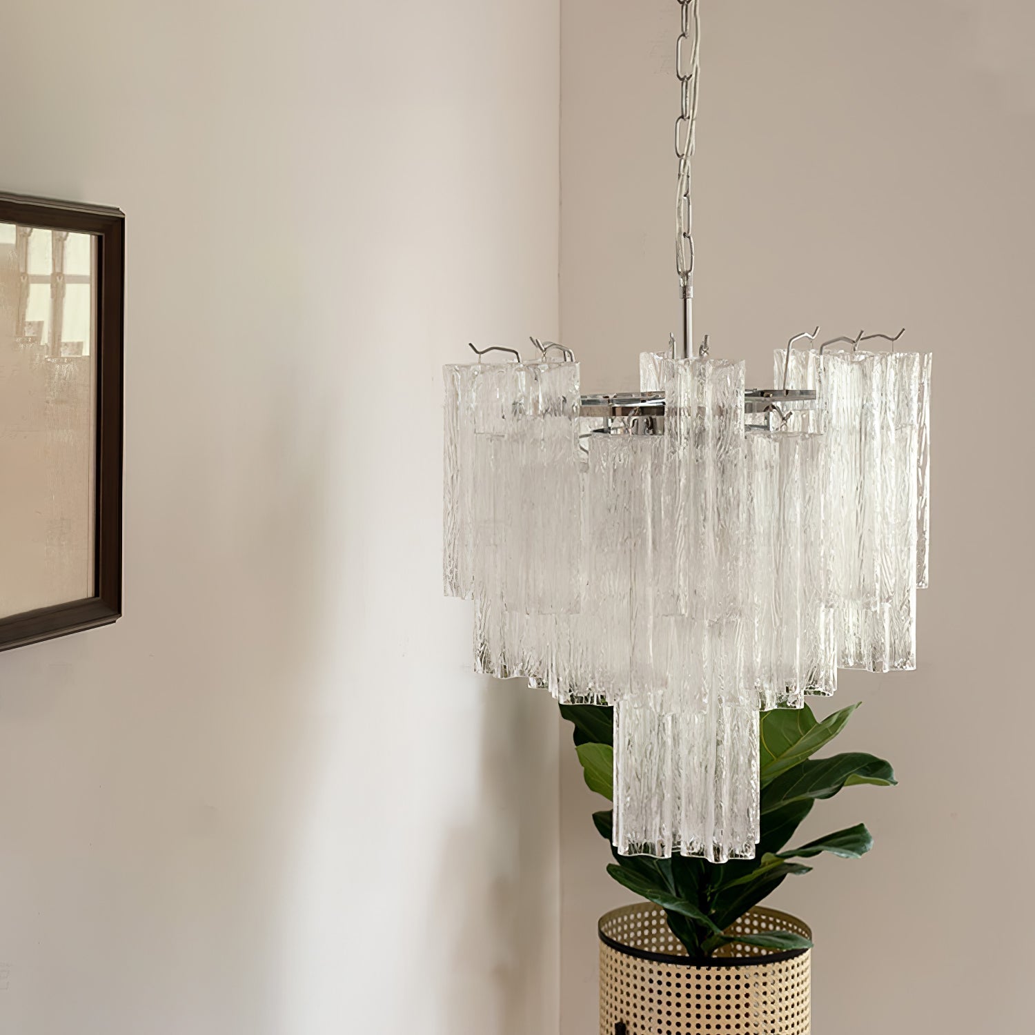 Aurora Chandelier White Layered Tube