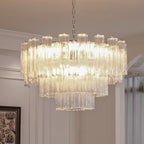 Aurora Chandelier White Layered Tube