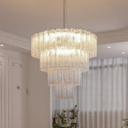 Aurora Chandelier White Layered Tube