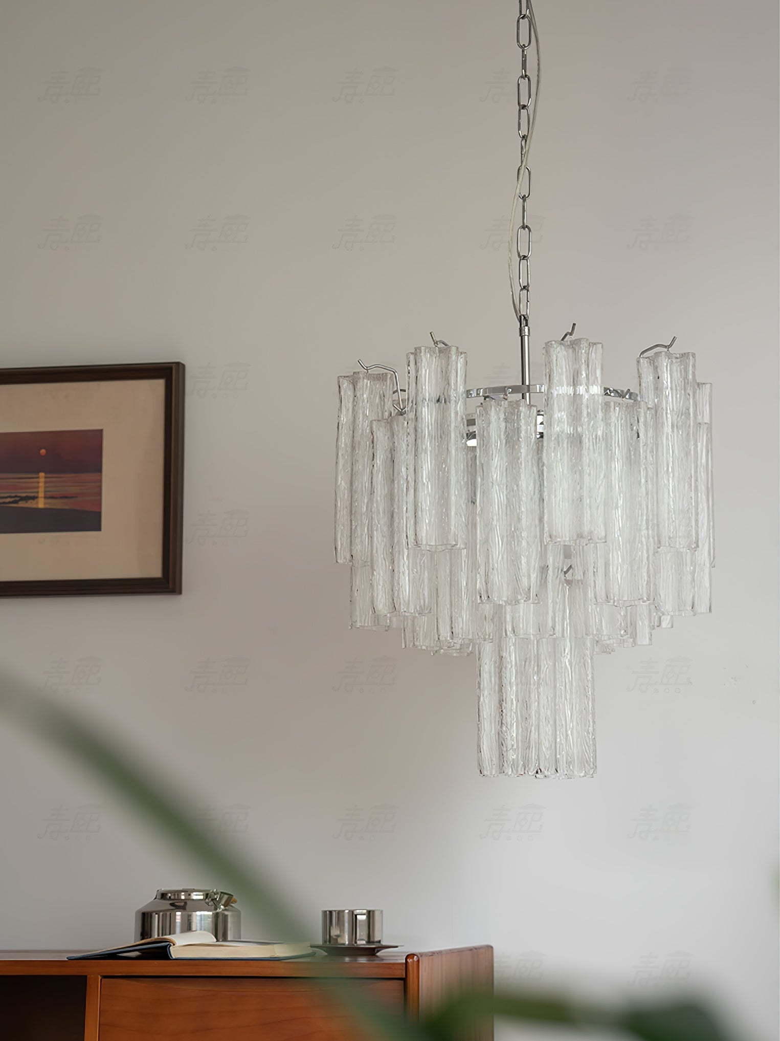 Aurora Chandelier White Layered Tube