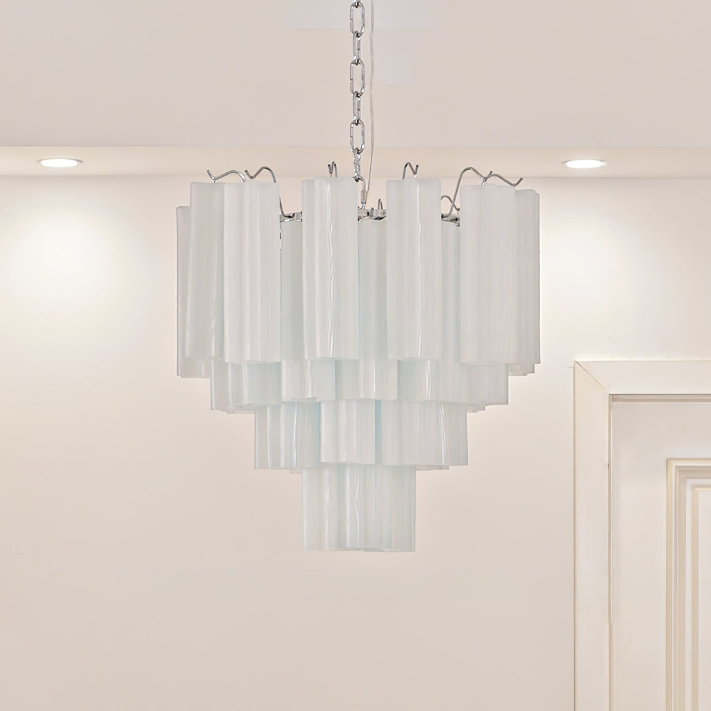 Aurora Chandelier White Layered Tube