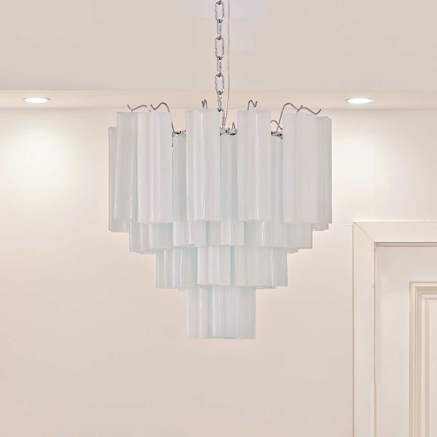 Aurora Chandelier White Layered Tube