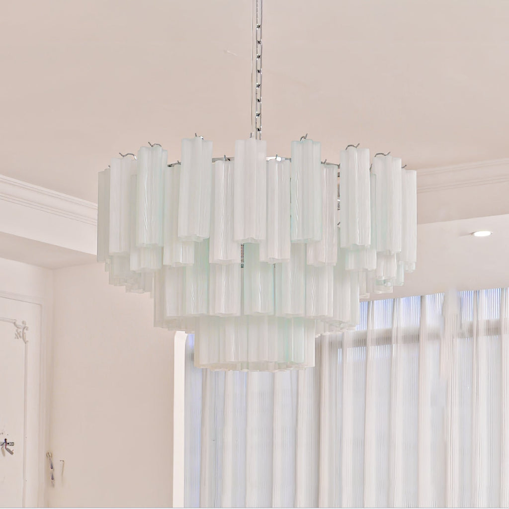 Aurora Chandelier White Layered Tube