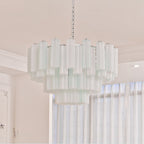 Aurora Chandelier White Layered Tube