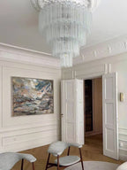 Aurora Chandelier White Layered Tube
