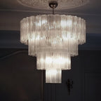 Aurora Chandelier White Layered Tube