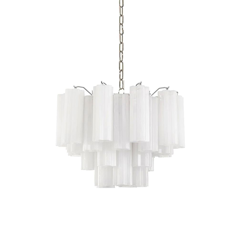 Aurora Chandelier White Layered Tube
