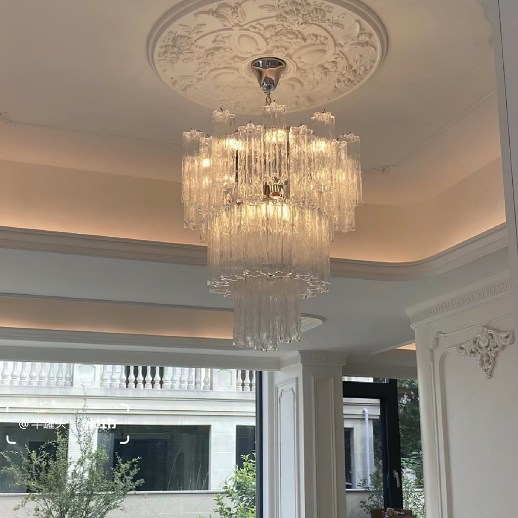 Aurora Chandelier White Layered Tube