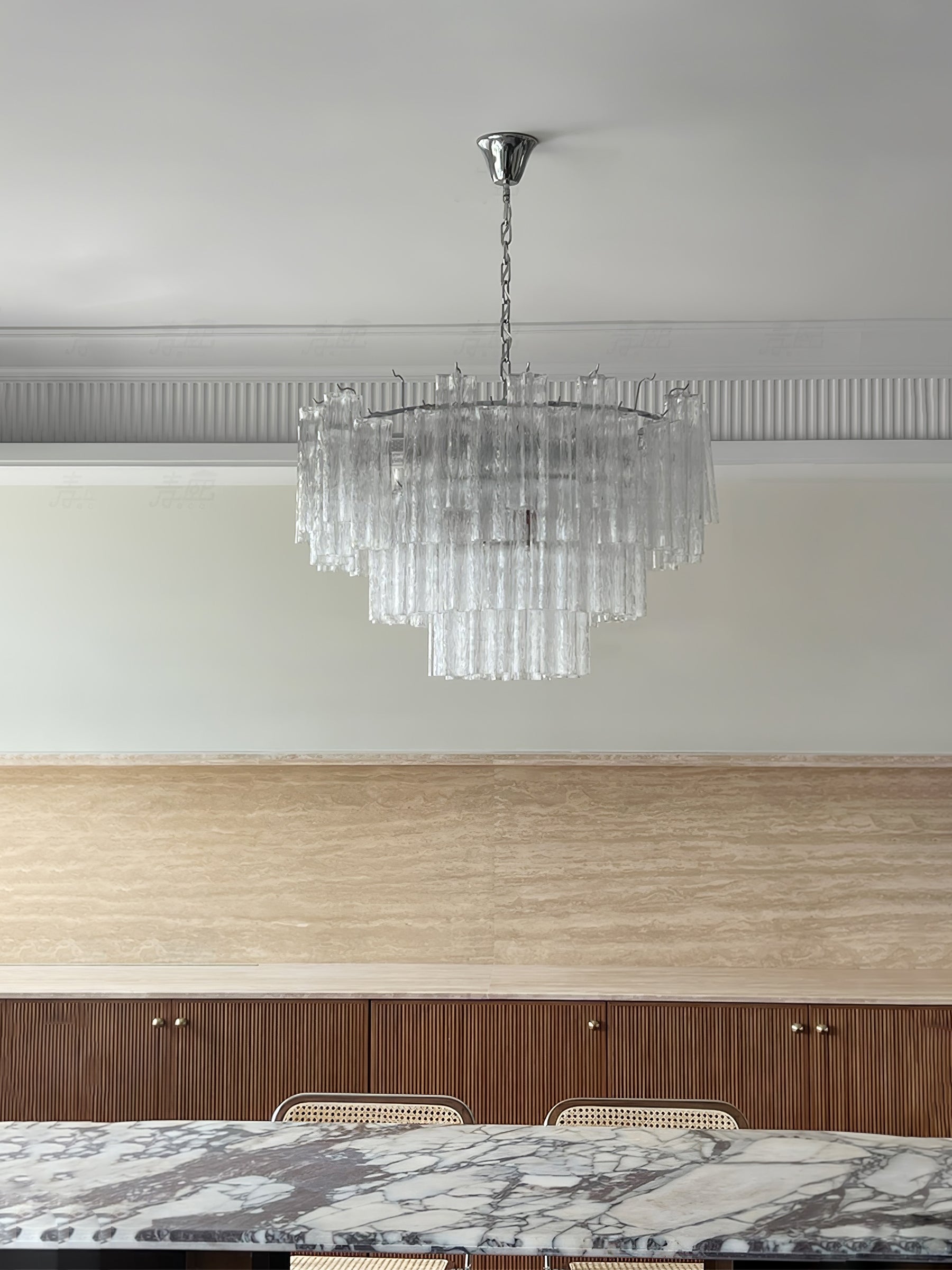 Aurora Chandelier White Layered Tube
